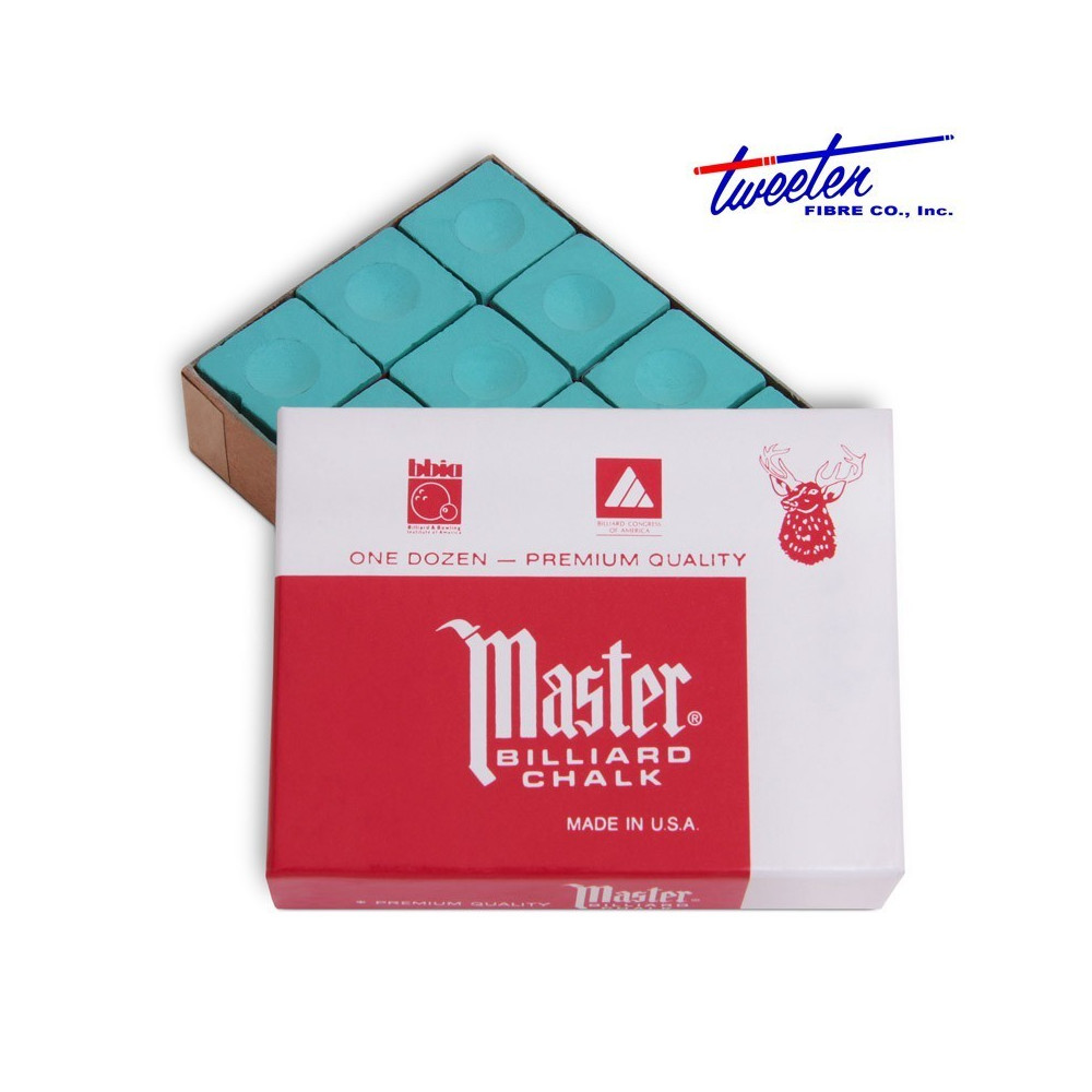 Мел master green 12 шт. для бильярдного кия