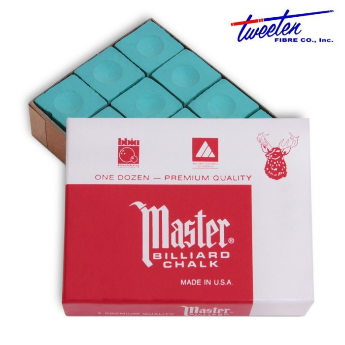 Мел master green 12 шт. для бильярдного кия