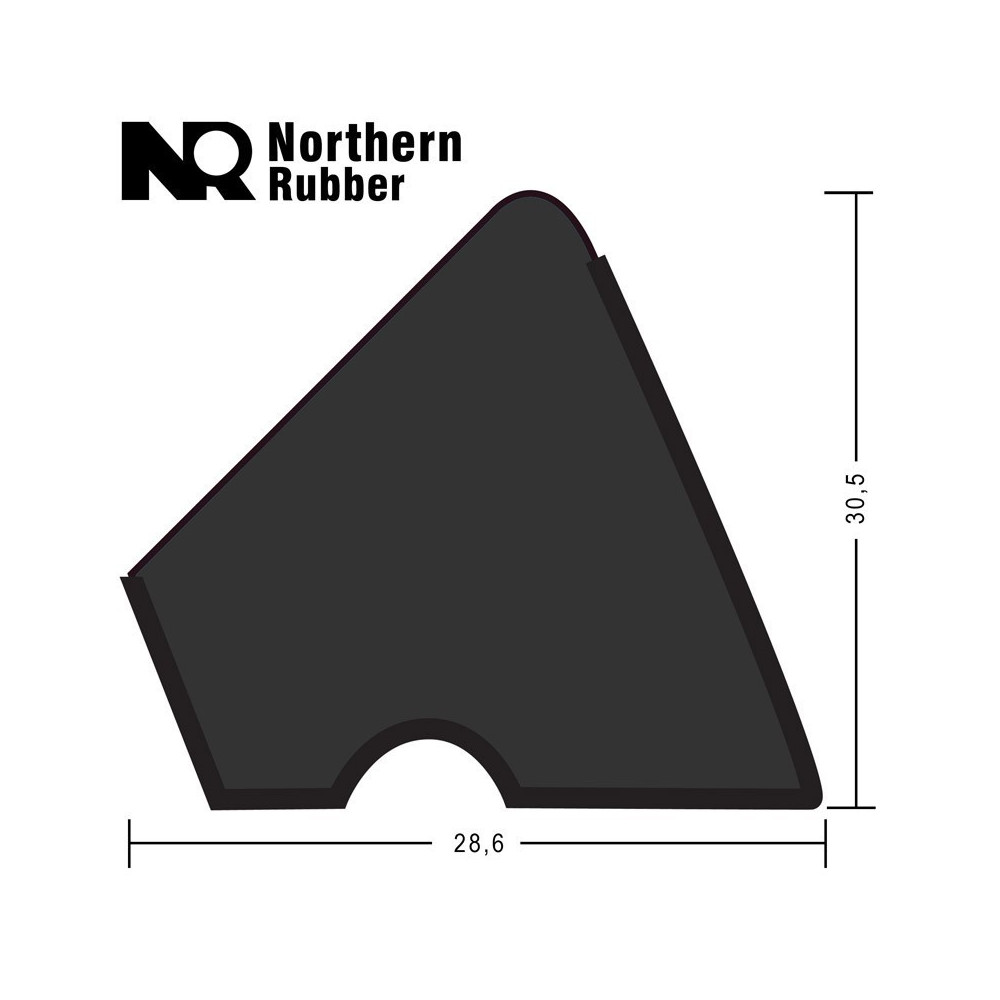 Резина для бортов northern rubber pyramid u-118 182см 12фт 6шт.