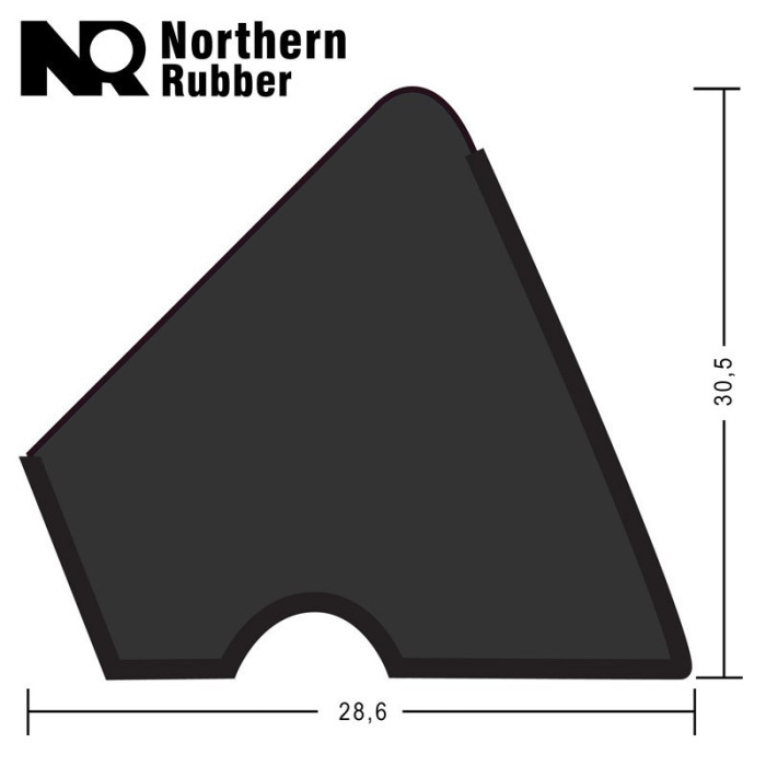 Резина для бортов northern rubber pyramid u-118 182см 12фт 6шт.