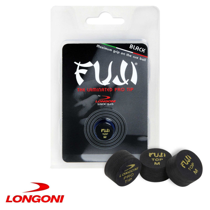 НАКЛЕЙКА ДЛЯ КИЯ LONGONI FUJI BLACK Ø13ММ MEDIUM 1ШТ.