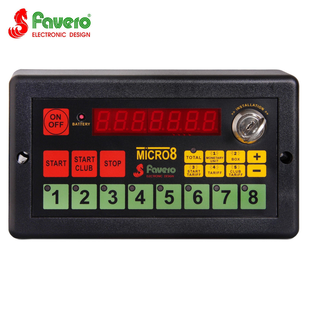 СИСТЕМА КОНТРОЛЯ ИГРОВОГО ВРЕМЕНИ ДО 8 СТОЛОВ FAVERO MICRO-8