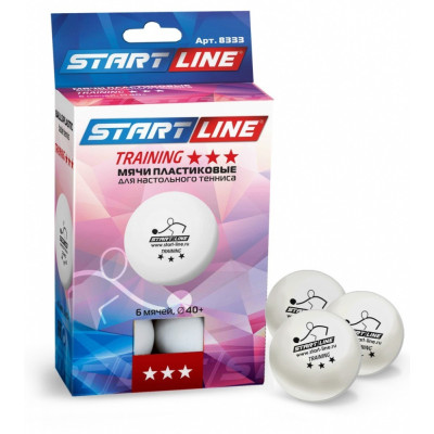 Мячи Start line Training 3* New (6 шт, бел.)