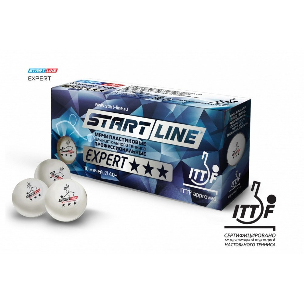 Мячи Start line EXPERT V40+ 3* (ITTF) (10 шт)