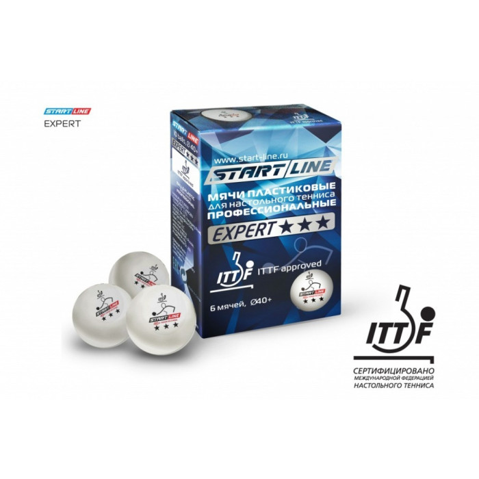Мячи Start line EXPERT V40+ 3* (ITTF) (6 шт)